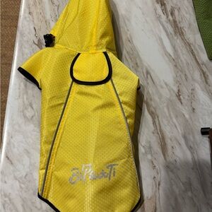 Yellow Dog Raincoat with Hood
